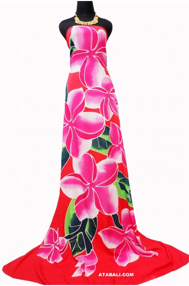 Pink Rayon Sarong Pareo Hand Painted